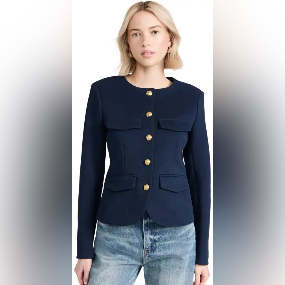Veronica Beard Kensington knit jacket marine navy blue
